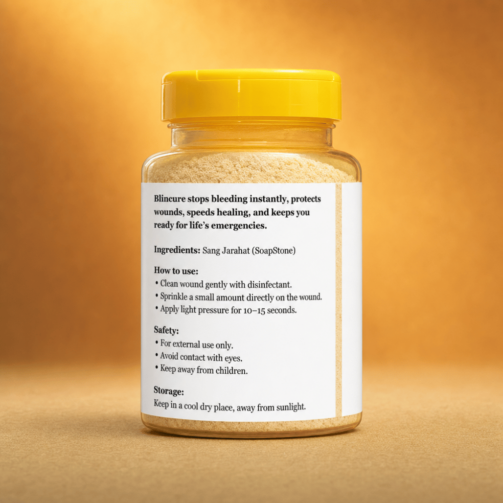 Blincure — Herbal Powder for Instant Bleeding Control on Cuts & Wounds