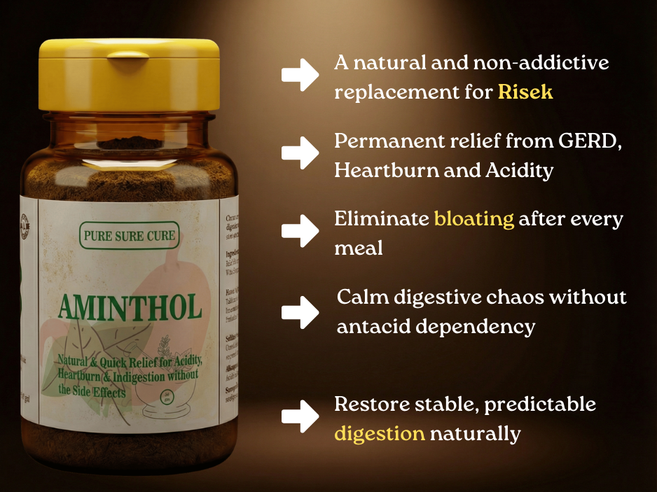 Aminthol: Natural and quick relief for Indigestion, Acidity and Heartburn