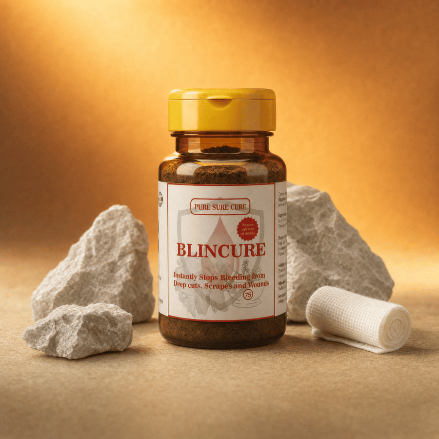 Blincure — Herbal Powder for Instant Bleeding Control on Cuts & Wounds