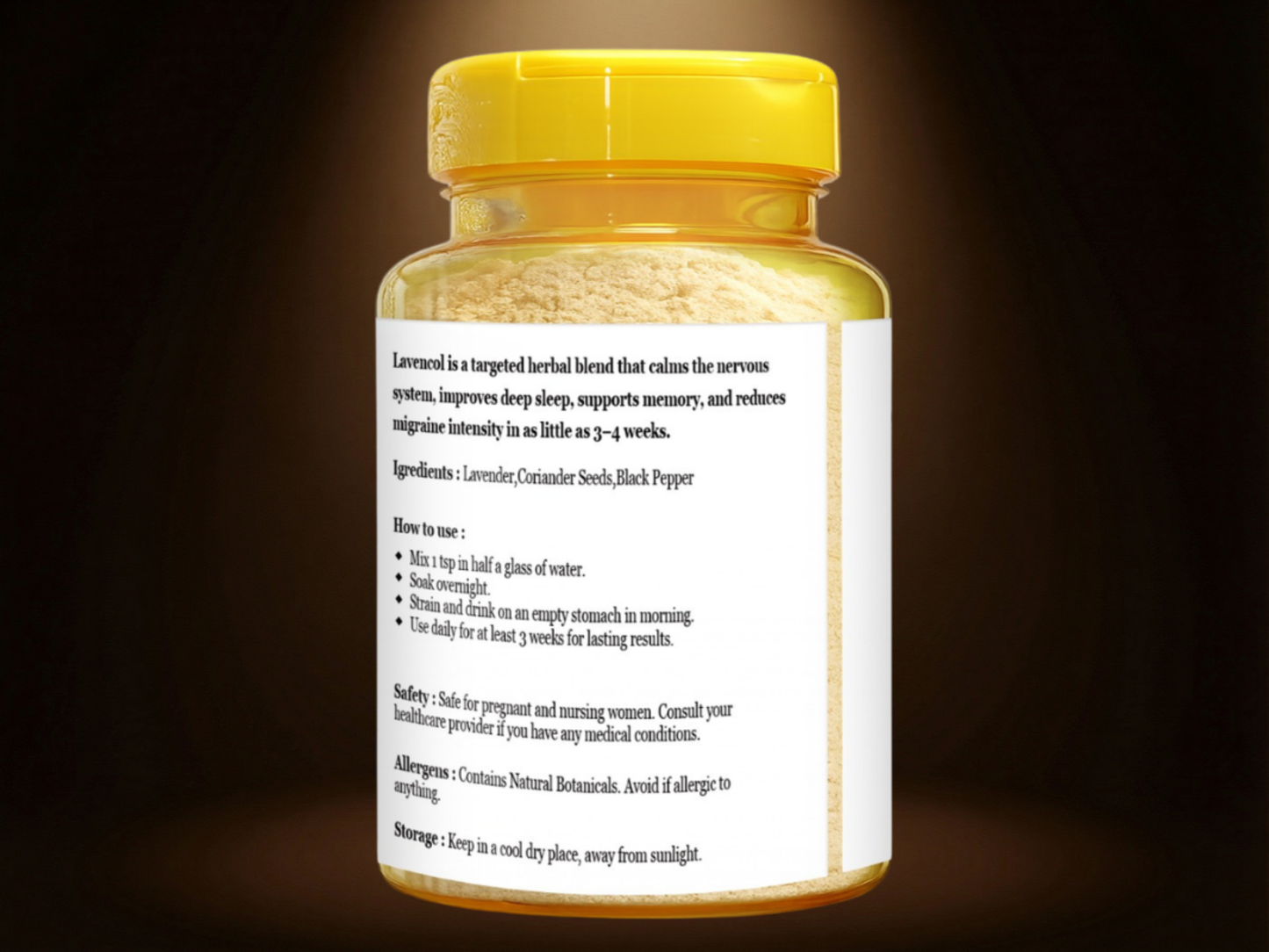 Lavencol: Herbal Tonic for Migraine, Memory loss and Sleeplessness